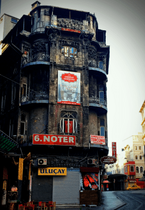 A coffee shop opening early on a Sunday morning. Click to enlarge.